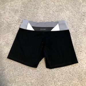 Calvin Klein Performance Black with Grey & White Waistband Biker Shorts (size M)